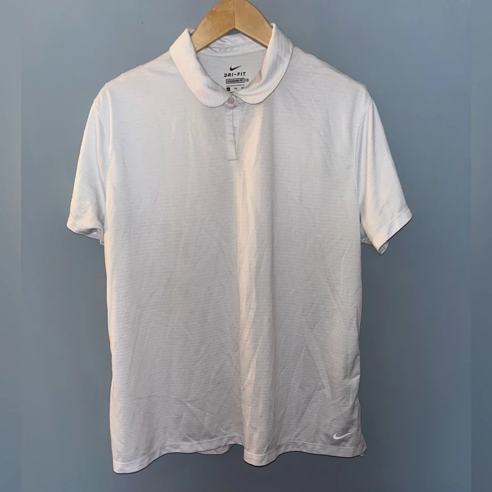 Nike Dri-FIT Standard Fit Polo Shirt‎ Mens XXL White Short Sleeve Golf Top